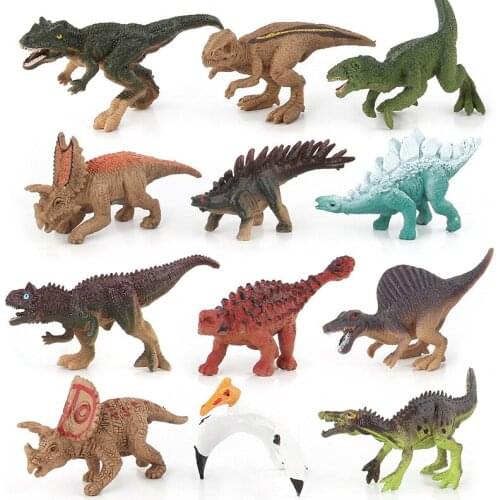 12pcs Set Mini Simulation Dinosaur Figures Dino Park Pterosaur Tyrannosaurus Model Collection Kids Toy Gift