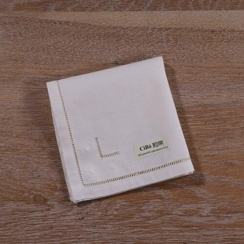 N026 : 12 Pieces Ladder Hemstitch Dinner Napkins Ramie cotton Dinner cloth Beige Table Napkins