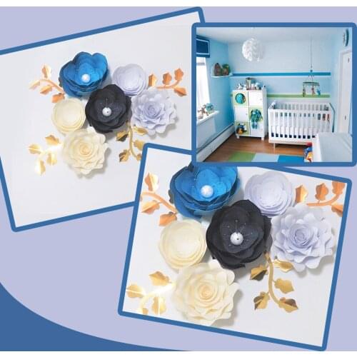 Handmade Cardstock Rose DIY Paper Flowers Leaves Set For Wedding & Event Backdrops Decorations Nursery Wall Deco Video Tutorials