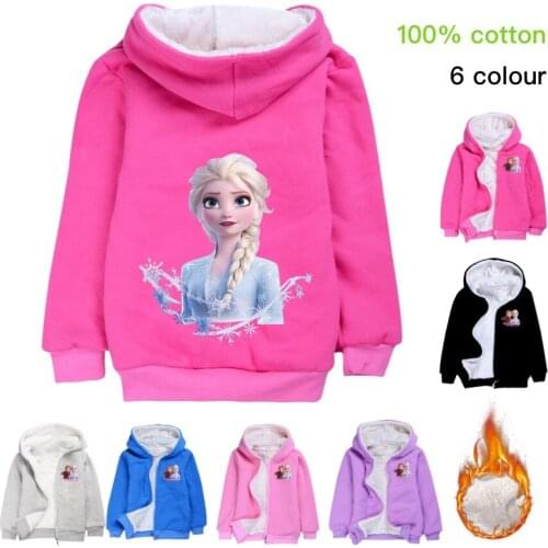Autumn Winter Long Sleeve Add Wool Coats Baby Boys Jacket Kids Costume Frozen Elsa Children Shirts Tops Little Girls Clothing