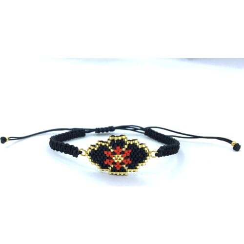 Pafuli El Yapımı Miyuki Bileklik Siyah Papatya