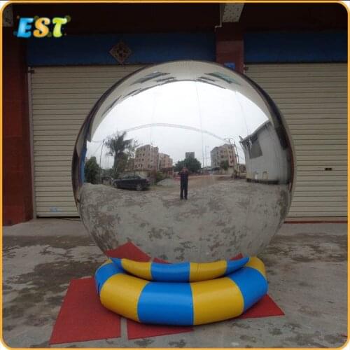 The Most Popular Inflatable Silver Mirror Round Ball for Stage Decoration, Silver Inflatable Helium Advertising Mirror Balloon
