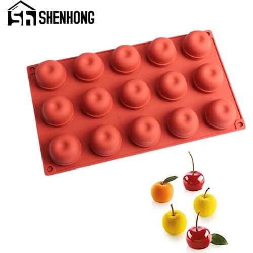 SHENHONG Cake Mold 15 Cavity Apple Shape Silicone Molds Muffin Baking Pan Pastry Form Mousse Dessert Mould Cake Decorating Tools