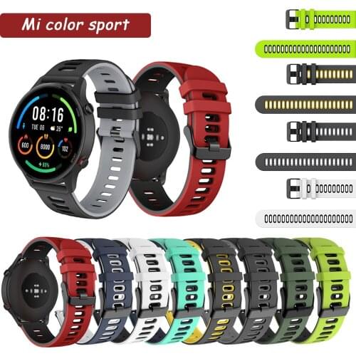 Silicone Replaceable strap for Xiaomi Mi Watch Color Sports Two-color Bracelet Sport Breathable Strap Replacement Wrist Strap