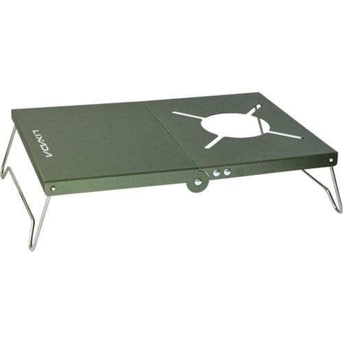 Lixada Outdoor Foldable Table Aluminum Alloy Table Camping Gas Stove Table Stove Stand Bracket Holder for Picnic Beach Outdoor