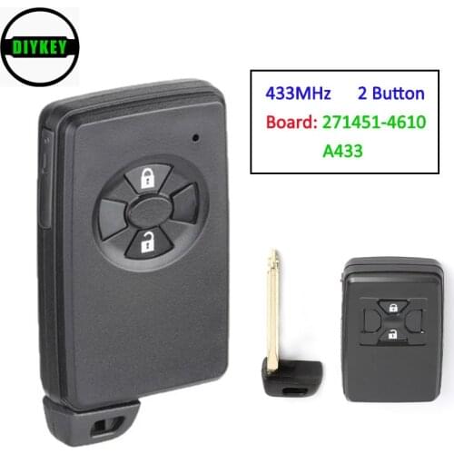 DIYKEY 433 MHz Smart Remote Car Key Fob 2 Button for Toyota RAV4 Model B90EA Board: 271451 - 4610 A433