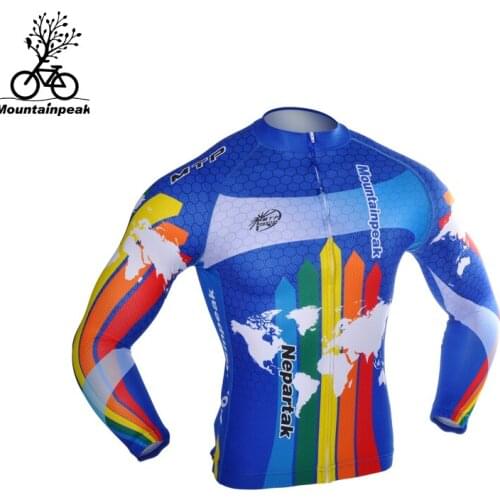 Mountainpeak Cycling Jerseys Men Blue Shirt Quick Dry Long Sleeve Cycling Jerseys Anti-sweat Jerseys Cycling Jersey Long Sleeve
