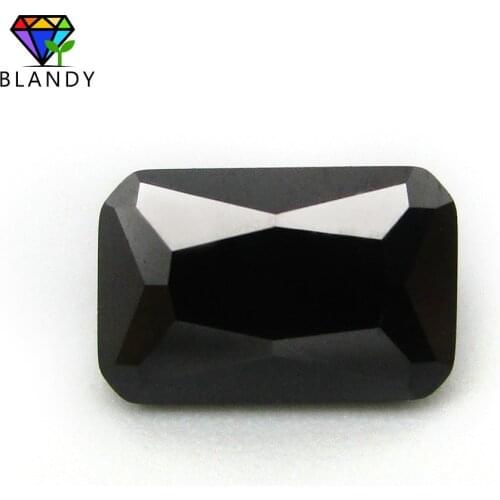Factory Price 5A 4*6~13*18mm Octangle Shape CZ Stone Black Color Cubic Zirconia Synthetic Gems For Jewelry