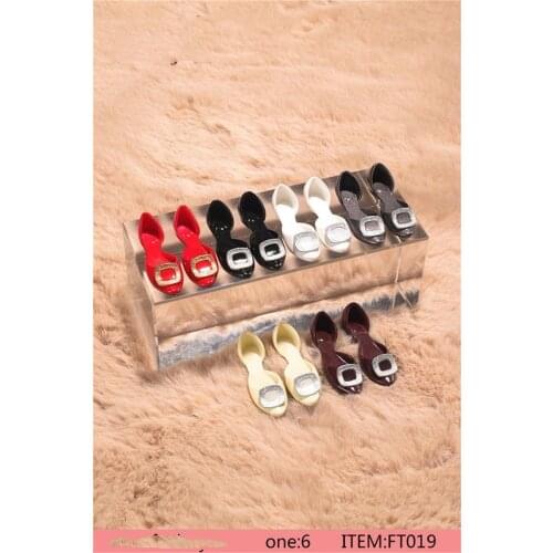 In Stock 1/6 Scale FT019 Wiboa Flat Shoes 6 Colors For Sexy Female Soldier Sandals Single Shoes For Collection