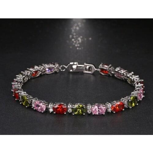 Rongyawei AAA Zircon Bracelet Unique Design Trendy White Gold Color Luxury Crystal Jewelry Bracelets for Women