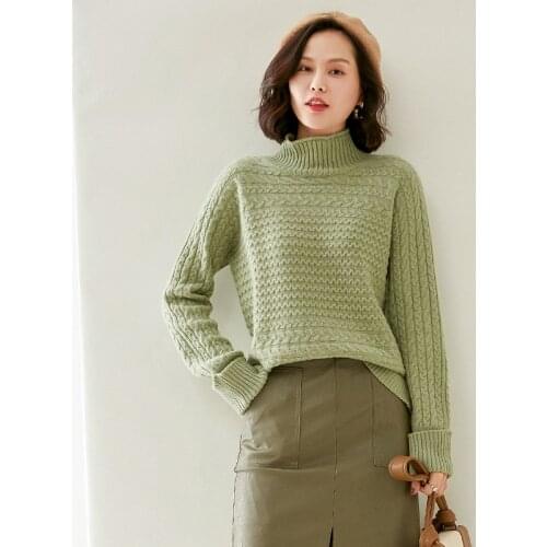 Pullover women 2020 pullover wool turtleneck sweater ladies clothes casual knit sweater plus size inde top winter hot sale