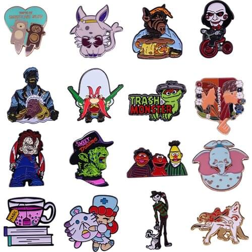 Horror Movies Novel Hard Enamel Pins Collect Funny Anime Figure Metal Cartoon Brooch Creativity Games Lapel Badges