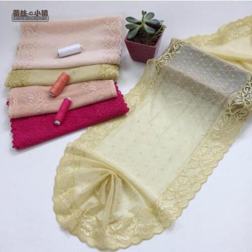 1 Meter Handmade Hair Decoration Wide Elastic Stretch Lace Trim Wedding Dress Skirt Yellow Red Pink Lace Fabric