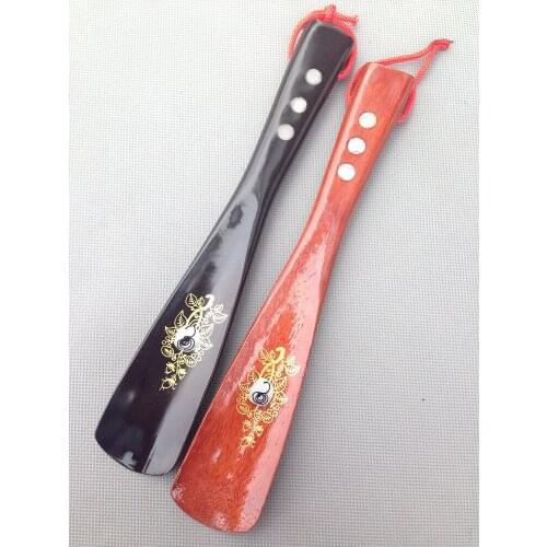 1PC Random Color wood shoe hornWeapon shoes! Vietnam Red rosewood wood 22 cm short shoehorn Wood Craft OK 0641