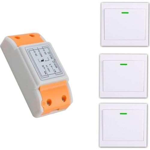 2016 products 220 v 1 ch RF wireless remote control switch 1 receiver+3 transmitter remote control With a paste