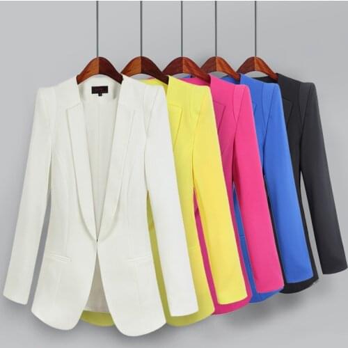 2020 Korean Blazer Suit Jacket Women Autumn Spring New Long Sleeve Notched Collar Work Blazers Suit 3XL 4XL 5XL Plus Size R654