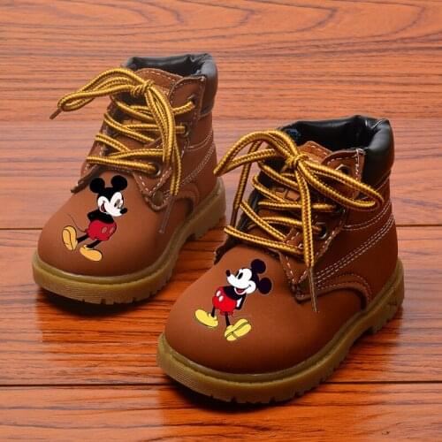 2021 Mickey mouse casual shoes autumn winter children boys and girls boots Stitch Martin boots short boots girls boots