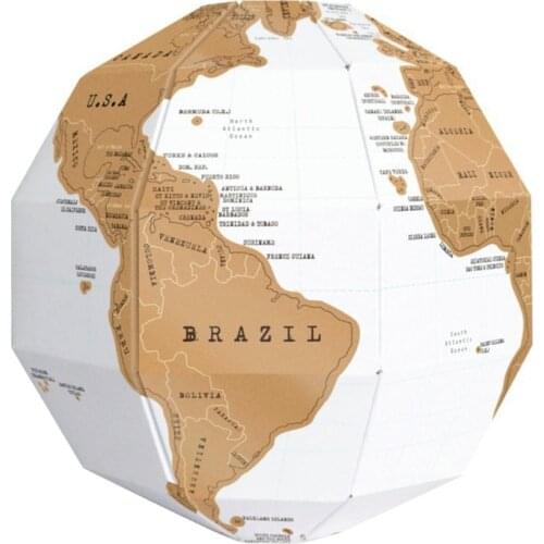 Globe 3D Puzzle Globe DIY Assemble Vertical World Globe 3D Scratch Travel Map Funny Toy for children
