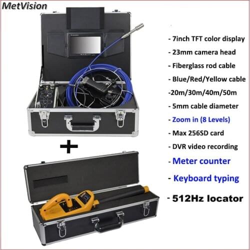512Hz locator Pipe Inspection Video Camera,Drain Sewer Pipeline Industrial Endoscope sonda camera Meter counter keybaord