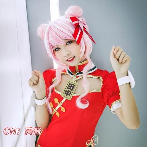 Anime Ichikara VTuber Inc YouTuber TanakaHime Cosplay Costume Cheongsam Dresses Christmas Halloween Free shipping CG463