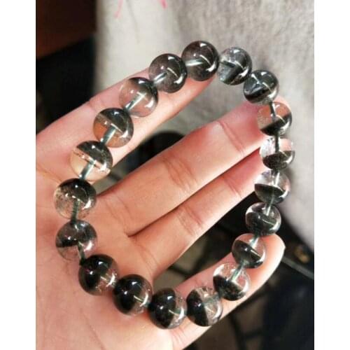 Free shipping Noble jewelry 10-11mm Natural Green Phantom stone Beads Bracelet Special offer