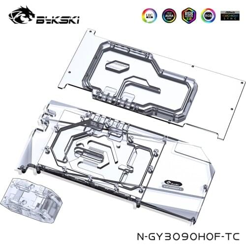 Bykski Front Back Plate Water Block For GALAXY RTX 3090 HOF EXTREME Graphics Card VRAM Cooler Kit,N-GY3090HOF-TC