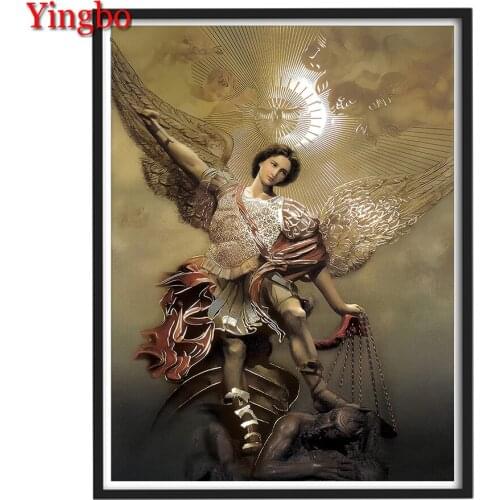 DIY Picture Of Rhinestones Diamond Painting Saint Michael Archangel Diamond Embroidery Cross Stitch Wall Home Bedroom Decoration