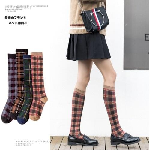 Hot sale stockings British plaid stockings womens stockings thigh socks high stockings ladies new fashion knee socks women