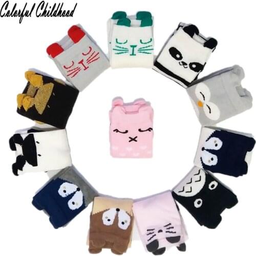 Fox design 12 color cotton knee high socks spring fall leg warmers baby socks cute boys girls socks anti slip stripe cat socks