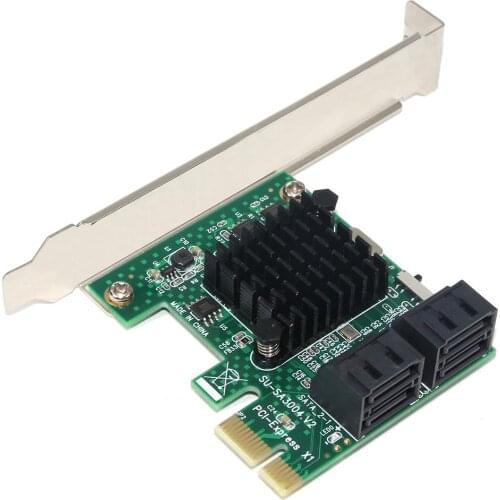 SATA3.0 To 4 Port SSU SA3004 4 Port 6G PCI-E to SATA3.0 Expansion Miner SSD IPFS Adapter PCI-E SATA 3 Converter For Mining