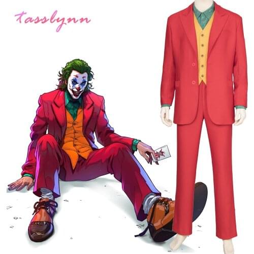 Movie Fleck Cosplay Costume Fancy Carnival Halloween Costumes Cosplay Costume Red Suit