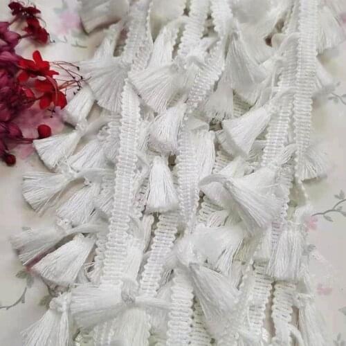 1 yards Lace Trim Sewing Ribbon Tassel Fringe Cotton Ethnic Latin Dress Stage Garment Curtain Decorative Diy african fabric