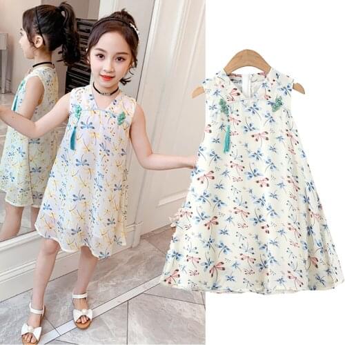Summer Dresses For Girls Floral Pattern Girls' Dresses 2021 Newest Kids Dress Teenage Costumes For Girls
