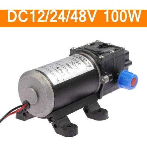 Mini Electric Water Pump DC12V 24V 48V 100W High Pressure Micro Diaphragm Water Pump Automatic Switch 8L/min Heavy Duty
