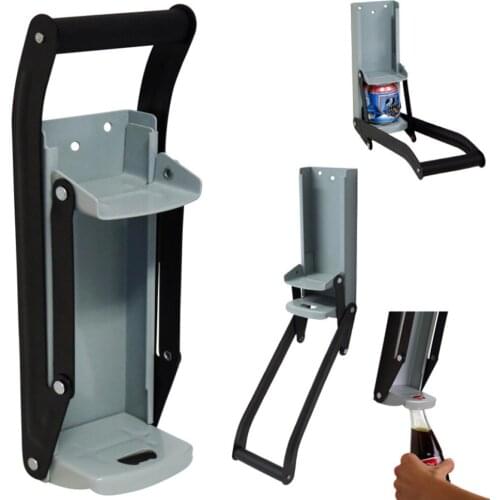 16oz Wall Mounted Hand Push Beer Soda Cans Bottle Opener Handle Bottle Opener Iron Beer Can Crusher Recycling Tool Accessory