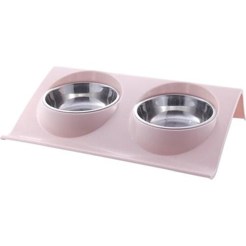 New Stainless Steel Pet Bowl Silicone Bone Pet Bowl With No Spill Non-Skid Pet Puppy Cat Food Bowl