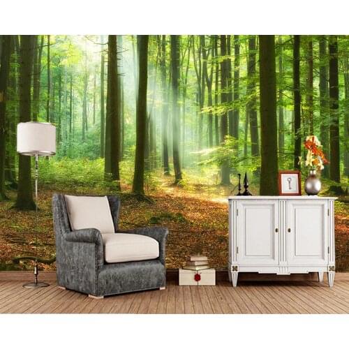 Papel de pared Beautiful morning in the forest 3d wallpaper,living roomTV wall bedroom wall papers home decor restaurant mural