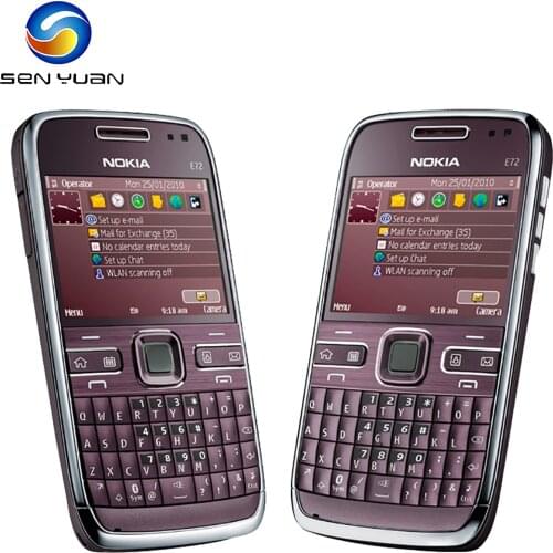 Original Nokia E72 3G CellPhone Unlocked 2.36'' Display 5MP WiFi Support English&Russian&Arabic Keyboard Symbian OS Mobile Phone