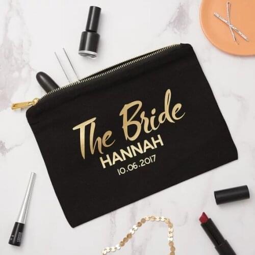 Personalized wedding bridal Bridesmaid Makeup bag, hen do Gift Make Up Birthday gifts ,Engagement Presents Makeup Cosmetic gifts