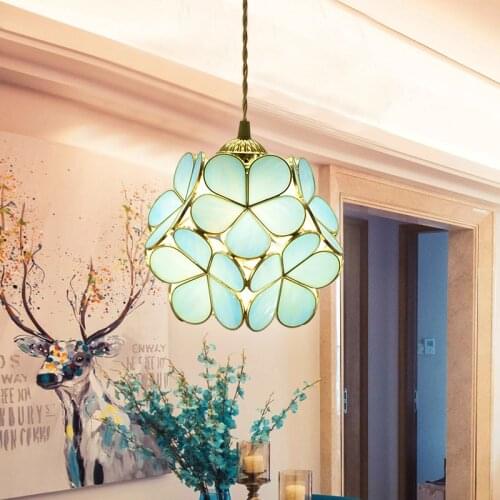 Nordic Petal Small Chandelier Porch Aisle Corridor Staircase Cloakroom Balcony Single Head Home Creative Chandelier Bedside Lamp