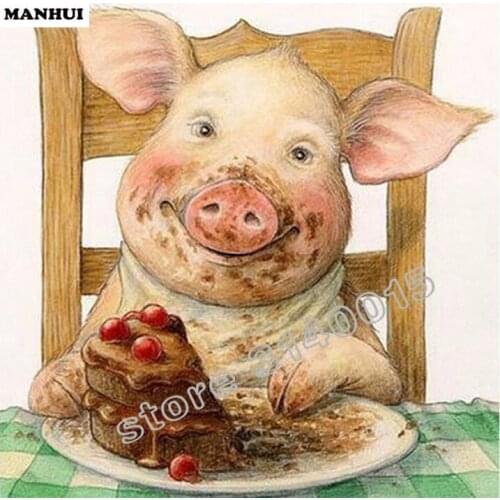 DIY Full Square Daimond Painting piggy AnimalsCross Stitch Diamond Embroidery Set Home Decor Children Toy ABC164