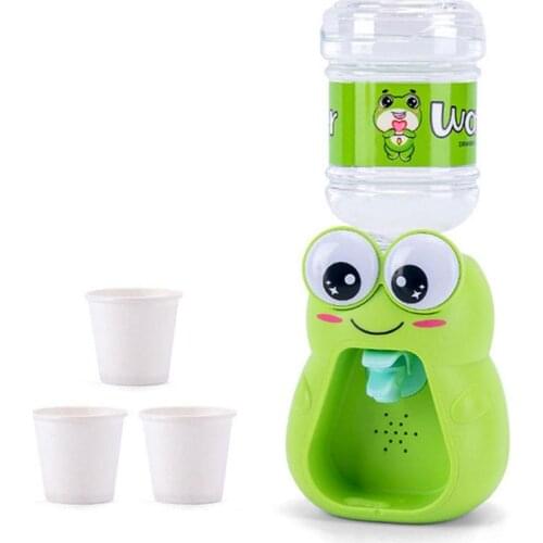 Childrens Simulation Fun Water Dispenser Mini Frog Play House Water Kitchen Toy Education Play Toys For Baby Kid Fountain Model