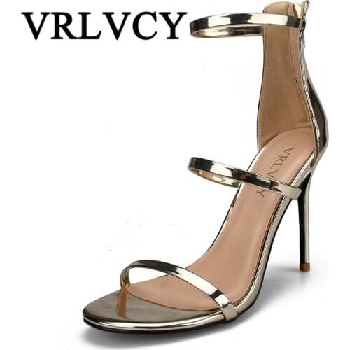 Metallic zip Sandals Gold Silver Platform Gladiator Sandals Women High Heels Shoes Summer Sexy Women shoes