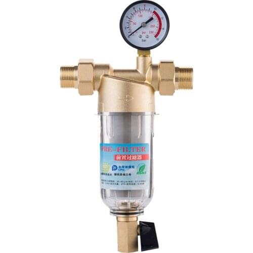 Siphon backwash prefilter purifier system 40micron stainless steel mesh copper cover whole house pre-filter