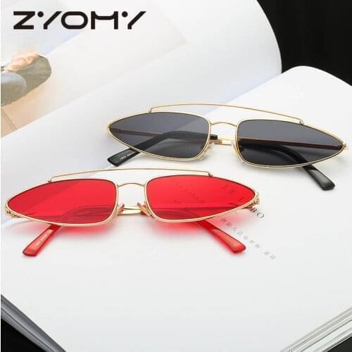 Q Men Sunglasses Metal Brand Designer Small Frame Glasses Triangle Oculos De Sol Goggles UV400 Fashion Cat Eye Sunglasse Women