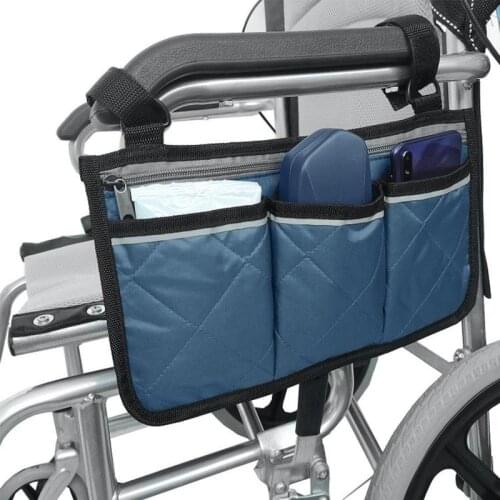 1pcs Wheelchair Side Bag Rollator Organizer Pouch Wallet Snacks Storage Bag For Scooters Walkers Rollators
