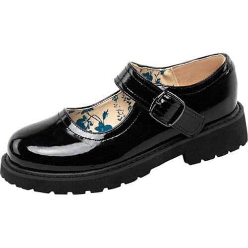 Women Oxford Shoes Girls Low Heel Uniform Dress Shoes Cosplay Shoes Patent Leather Mary Janes