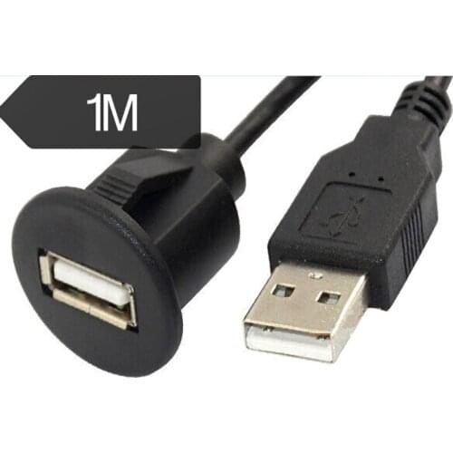 1M Car Dash Board Mount A Male To A Female USB 2.0 Socket Extension Panel Cable