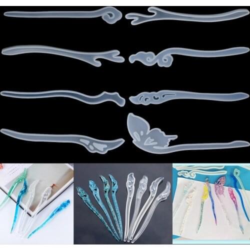 1Pcs Hairpin Silicone Mold Classical Hair Pin Epoxy Resin Molds For DIY Craft Resin Headdress Jewelry Making Accessories Tool