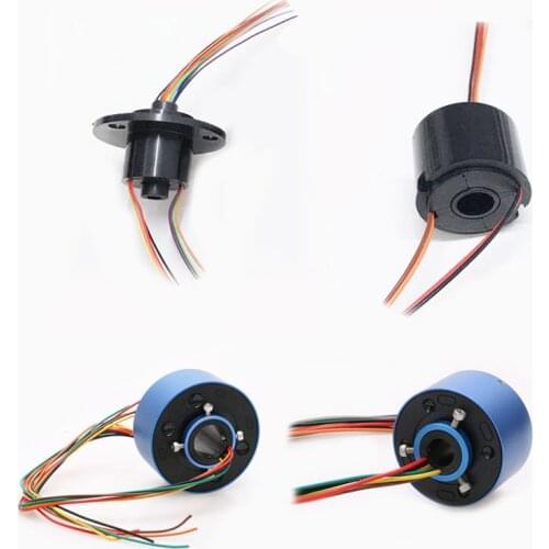 1PC Hole Slip Ring 2/4/6/8/12 Channel 1.5/2/10A Hollow Slipring OD 22/54/86/99/119mm Dia. 5mm/7mm/12.7mm/25.4mm/38.1mm/50mm